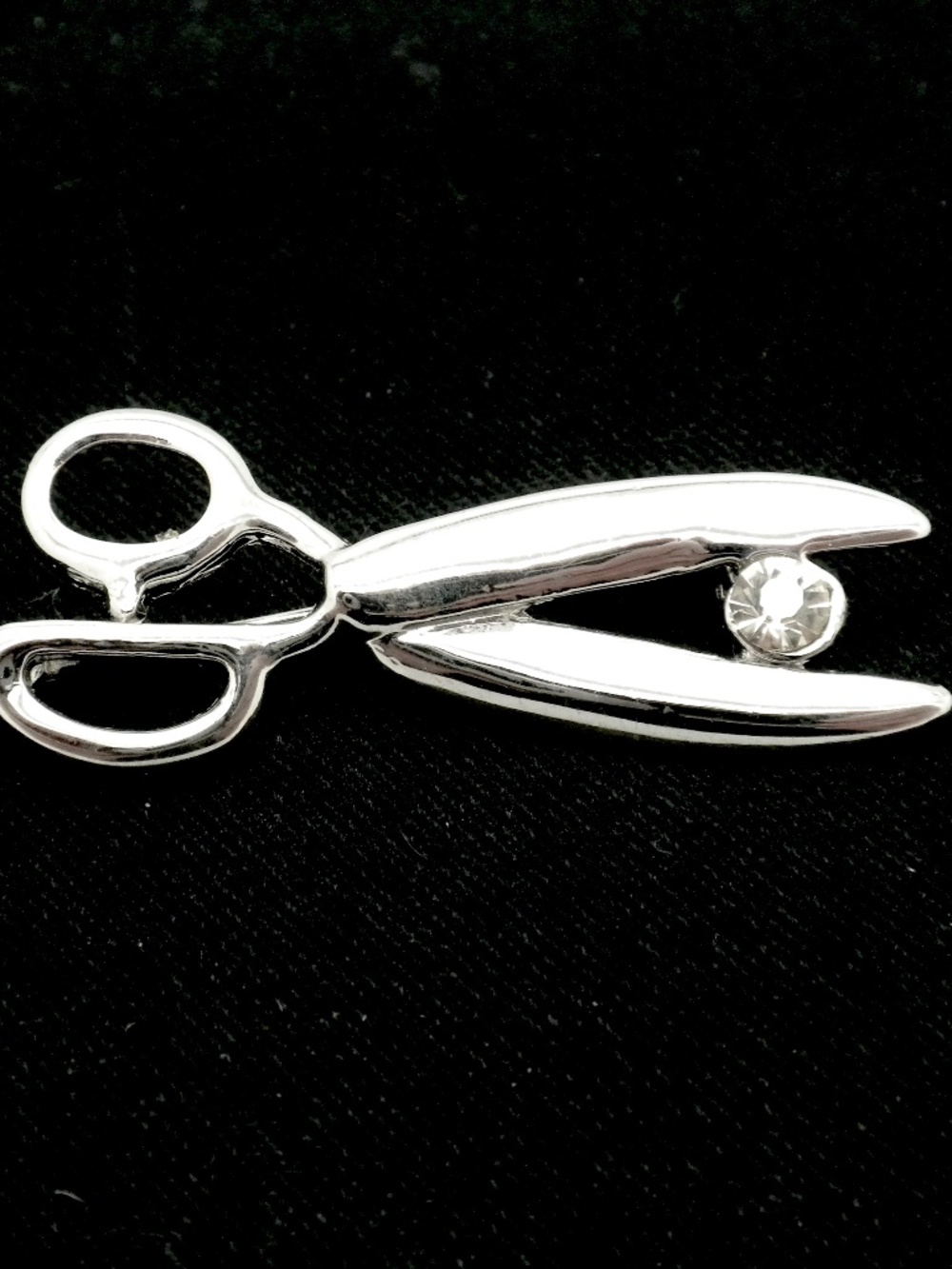 Hairstylist Scissor Groomer Crystal Brooch
